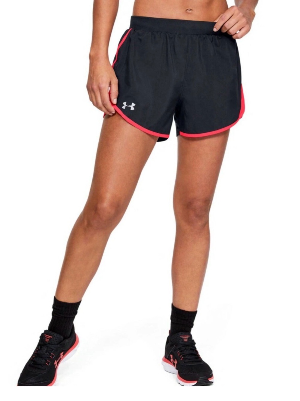 Under Armour Black Running Shorts with Pink Trim